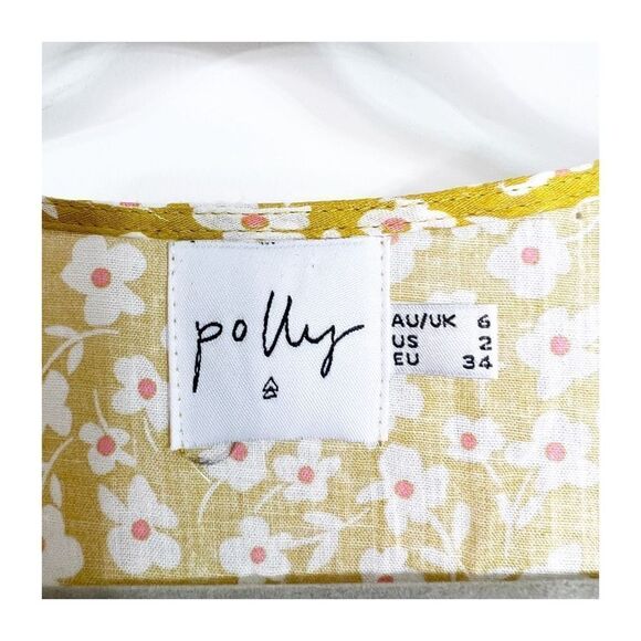 Princess Polly Foster Mini Dress Yellow Floral Womens Size 2 - Picture 7 of 9